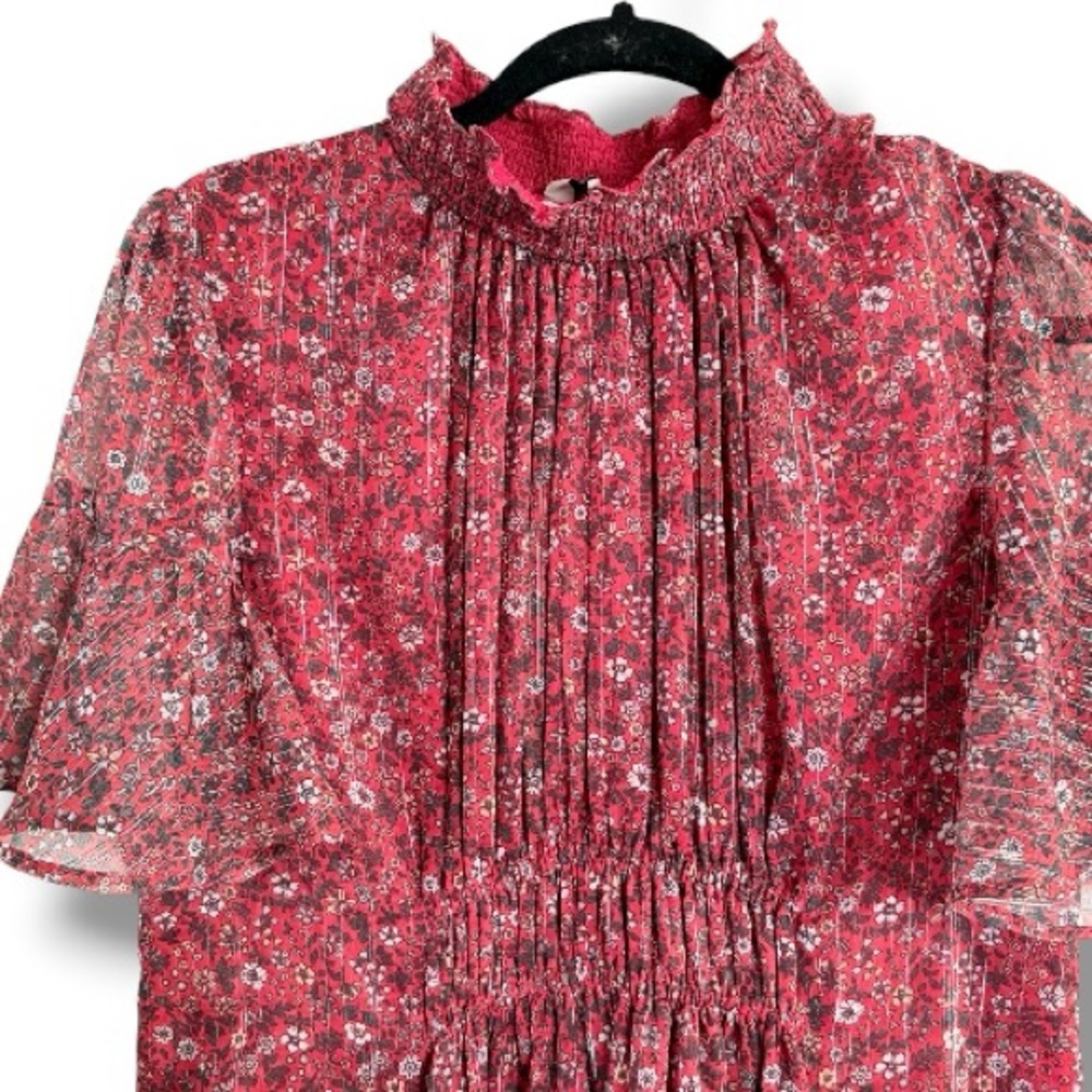 Anthropologie Ranna Gill Franny Smocked Mini Dress  Size Medium Petite - Picture 7 of 10